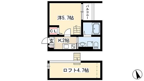 カサ・ピノ ｜愛知県名古屋市中川区松葉町4丁目(賃貸アパート1K・2階・20.55㎡)の写真 その2