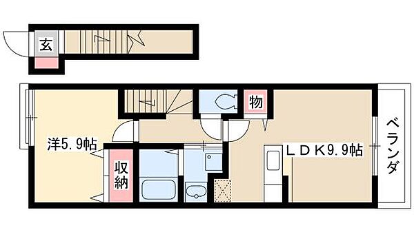 リヴィエール大正 ｜愛知県名古屋市中村区大正町3丁目(賃貸アパート1LDK・2階・41.98㎡)の写真 その2