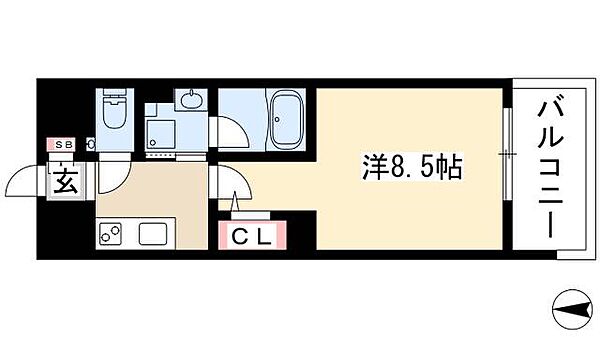 セレニティー大須 ｜愛知県名古屋市中区大須3丁目(賃貸マンション1K・8階・29.73㎡)の写真 その2