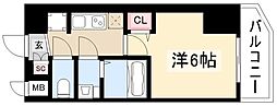 MAXIV名古屋 13階1Kの間取り