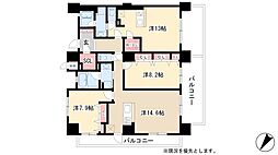 ロイヤルパークスERささしま 11階3LDKの間取り