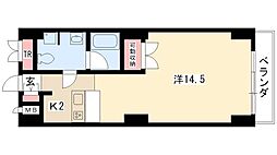 スクエア名駅南 5階1Kの間取り