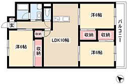 グランド三栄 3LDKの間取図画像