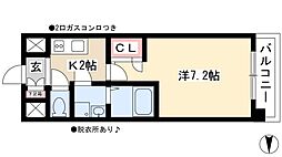 UURコート名古屋名駅 9階1Kの間取り