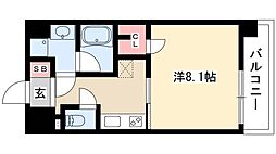 プレミアム浅間町 2階1Kの間取り