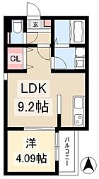 Calm烏森 1LDKの間取図画像