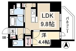 名古屋市西区幅下2丁目マンション 1LDKの間取図画像