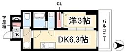 メイクスWアート名駅南3 1DKの間取図画像