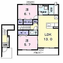 Le reve(ルレーブ) 2LDKの間取図画像