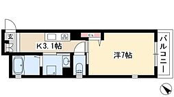 ラコルタブローン 1Kの間取図画像