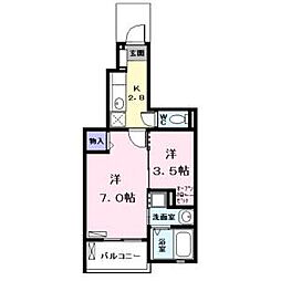 京 1SKの間取図画像