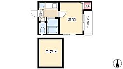 リバティー大須 1Kの間取図画像