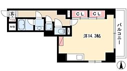 スタジオスクエア大須 ワンルームの間取図画像