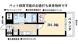 ラヴィ・アン・ローズ 1Kの間取図画像