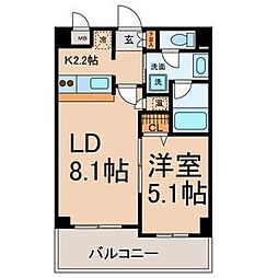 FS幅下 1LDKの間取図画像