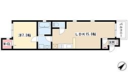 プランドール名駅西 1LDKの間取図画像
