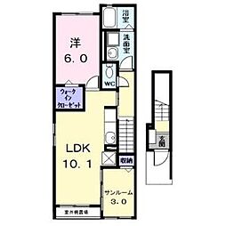 メゾンHIKARI 1LDKの間取図画像