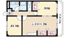サザンウインドパート3 2LDKの間取図画像