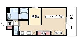 アビタシオン名駅南 1LDKの間取図画像