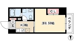 グランデ浅間町 1Kの間取図画像