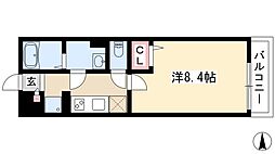 リブリ・サンライズ栄生 1Kの間取図画像