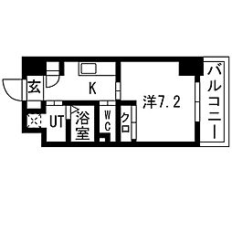 ザラウンジリニアゲート 1Kの間取図画像