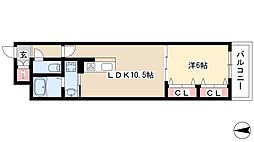 Wisteria東春田 1LDKの間取図画像