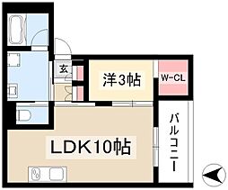 WellnestROOM名駅南 1LDKの間取図画像