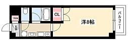 レージュ松原 1Kの間取図画像