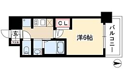 エステムコート名古屋ステーションクロス 1Kの間取図画像