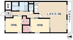 ヴィブレ 2LDKの間取図画像