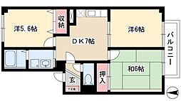 ヒューマンハイム 3DKの間取図画像
