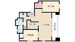 パシフィックコンフィート丸の内 2LDKの間取図画像