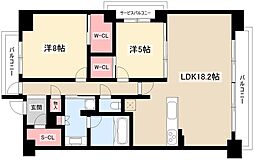 アンアージュ白壁 2LDKの間取図画像