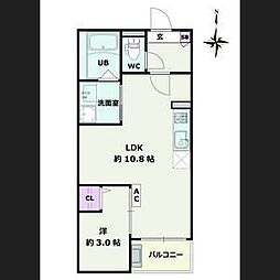 Jack umateI 1LDKの間取図画像