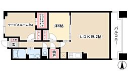 グラン・アベニュー名駅南 1SLDKの間取図画像