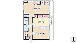 ラフィネ高峯 2LDKの間取図画像