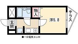 ブリッヂガーデンナゴノ 1Kの間取図画像