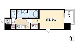 パルティール浅間町 1Kの間取図画像
