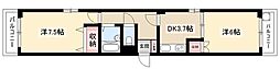 グランデ中村公園 2Kの間取図画像