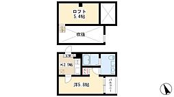 venusta 1Kの間取図画像