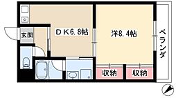 メゾン政喜4 1DKの間取図画像