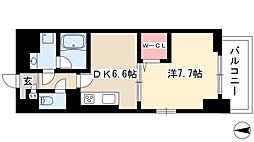 メイボートレス 1DKの間取図画像