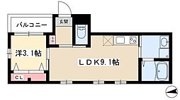 ソルテラス 1LDKの間取図画像