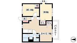 春日ハイツ 2LDKの間取図画像