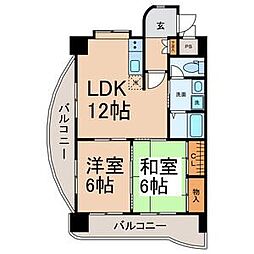 アネックス高畑 2LDKの間取図画像