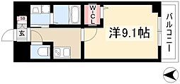 アルカンシェル名駅 1Kの間取図画像