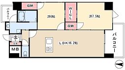 コモレビスクエア名駅北 2LDKの間取図画像
