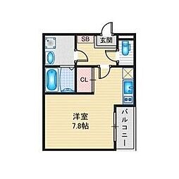 ハーモニーテラス森末町3 1DKの間取図画像