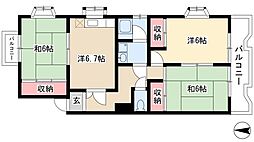 スプリンタービレッジ2 3DKの間取図画像
